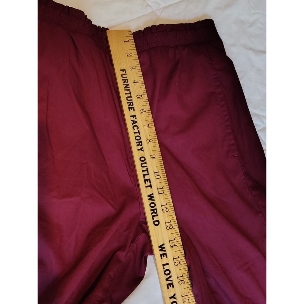 House of Harlow 1960 Burgundy Wide Leg Crop Pants Cotton Culottes Red Medium - Picture 7 of 10